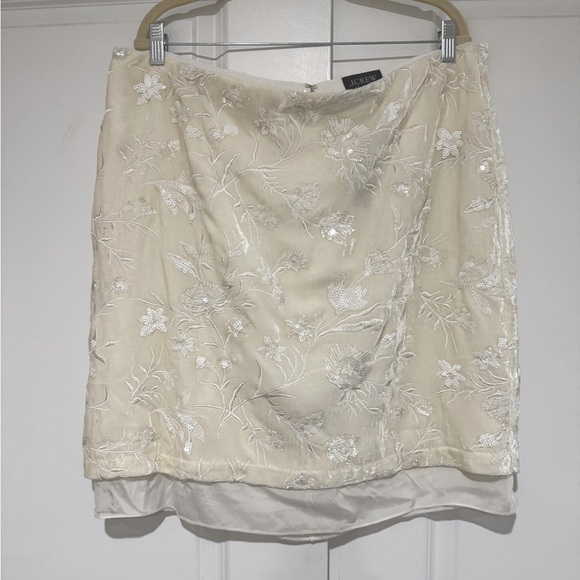 NWT J.Crew Collection Embroidered Velvet slip skirt sz 16 - Picture 5 of 10